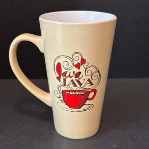 Clay Art- Java Java Coffee Cup/Mug Tall Hearts READ